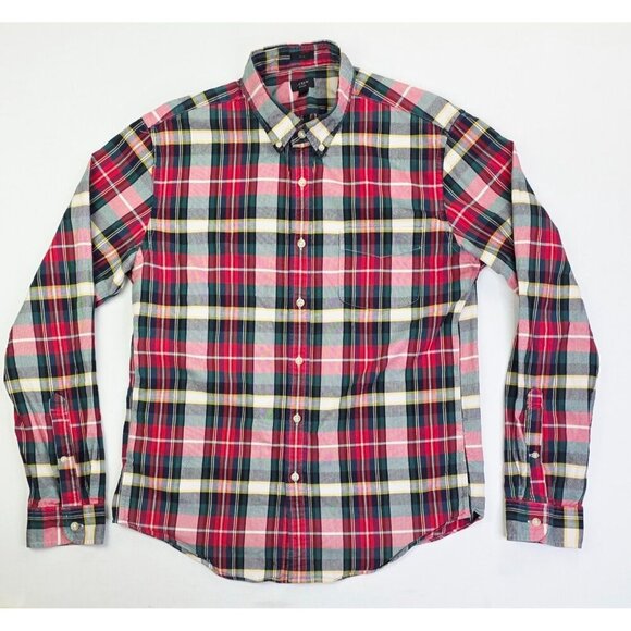 J. Crew Slim Oxford Size Large Mens Multi Check Button Down Long Sleeve Shirt - Picture 5 of 10